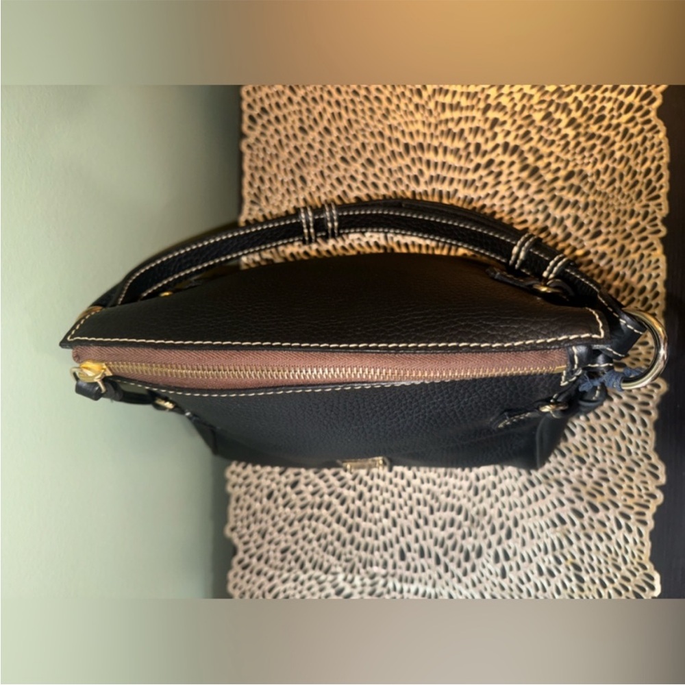 Dooney & Bourke Black Leather Satchel Bag with Tassels - Picture 12 of 13